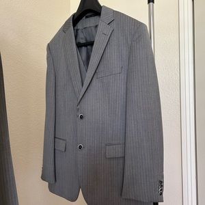 Hugo Boss Gray Striped 3 Piece Suit